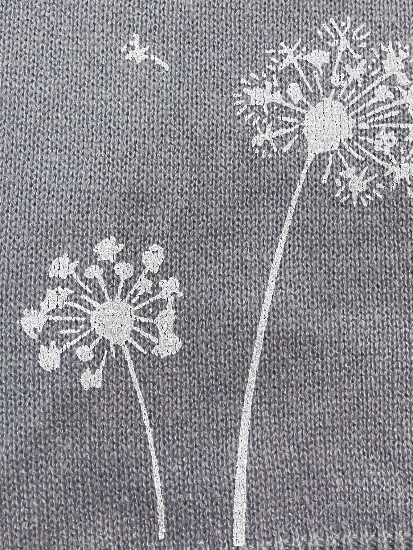 Dandelion Pattern Button Up Cardigan Long Sleeve Sweater