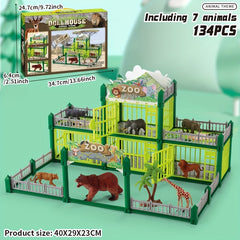 Zoo Play House Toys Castle Villa Dinosaur Villa Animal Farm Gift