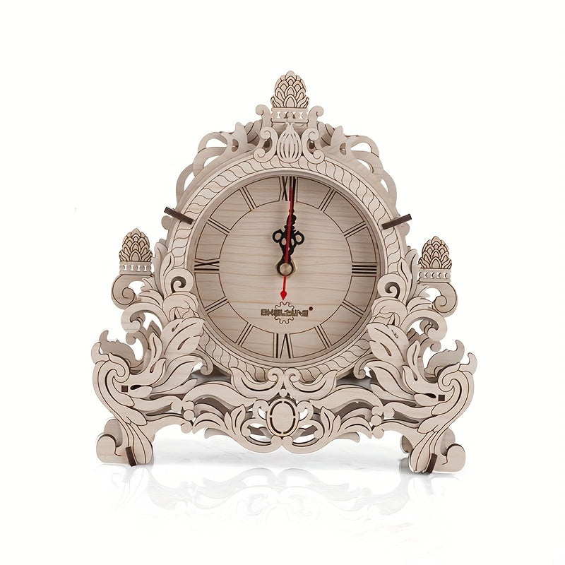Wooden Clock 3D Puzzle Model Handcrafted Puzzle Toy Gift