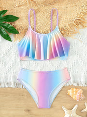 Girl's 2pcs Gradient Bikini Set Swimsuit for Summer Beach