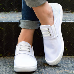 Women's Lightweight Slip On Canvas Sneakers Casual Low Top Shoes