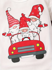 Toddler Boys Christmas Outfit Santa Claus Graphic Bodysuit Plaid Trousers Set