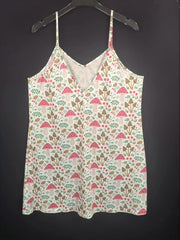 Mushroom & Leaf Print V Neck Cami Nightdress