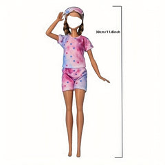 6 Pcs DIY Pajamas for Bdj Dolls, Birthday & Christmas Gift for Girls