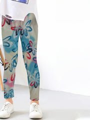 Girls Tie Dye Flower Print Leggings All Season Gift