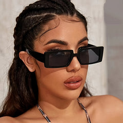 Square Small Thick Frame Sunglasses Solid Outdoor Sunshade Glasses