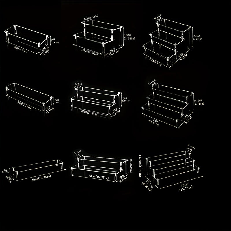 Acrylic Display Stand Shelf Pottery Storage Rack Doll Figurine Shelf