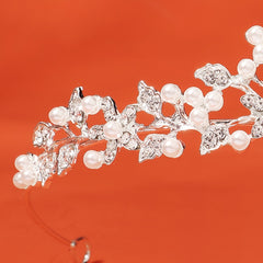 Faux Pearl Rhinestone Flower Crown Hairband Headband Party Favor Decorations