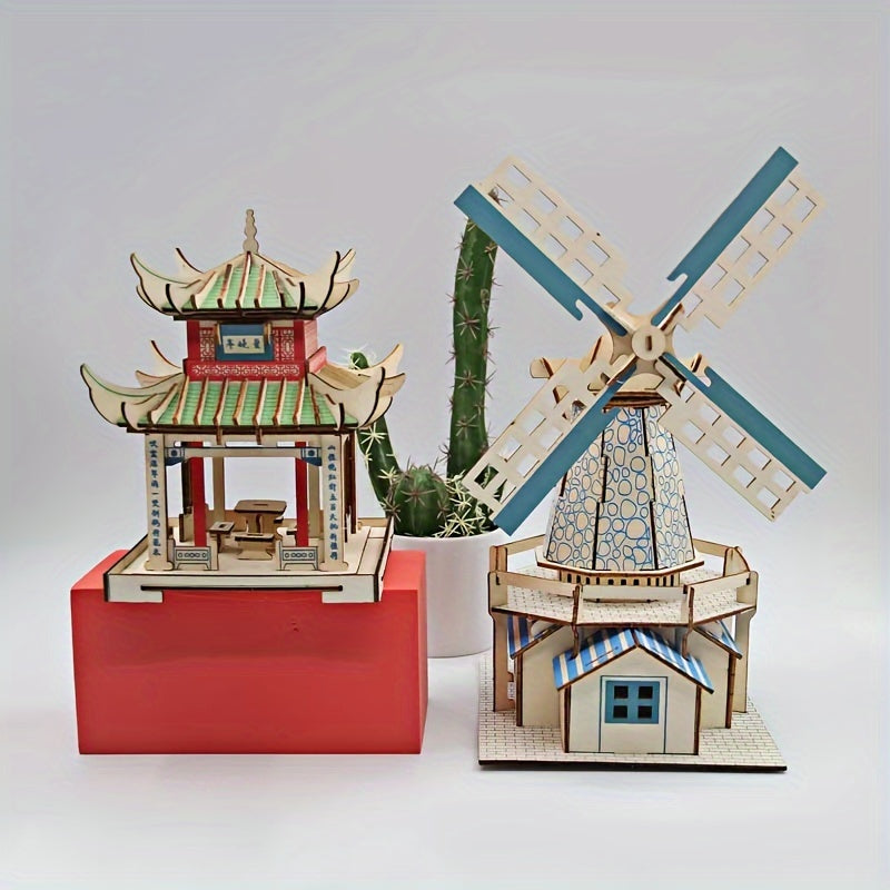 Wooden 3D Jigsaw Puzzle Ornaments Educational Game Toys