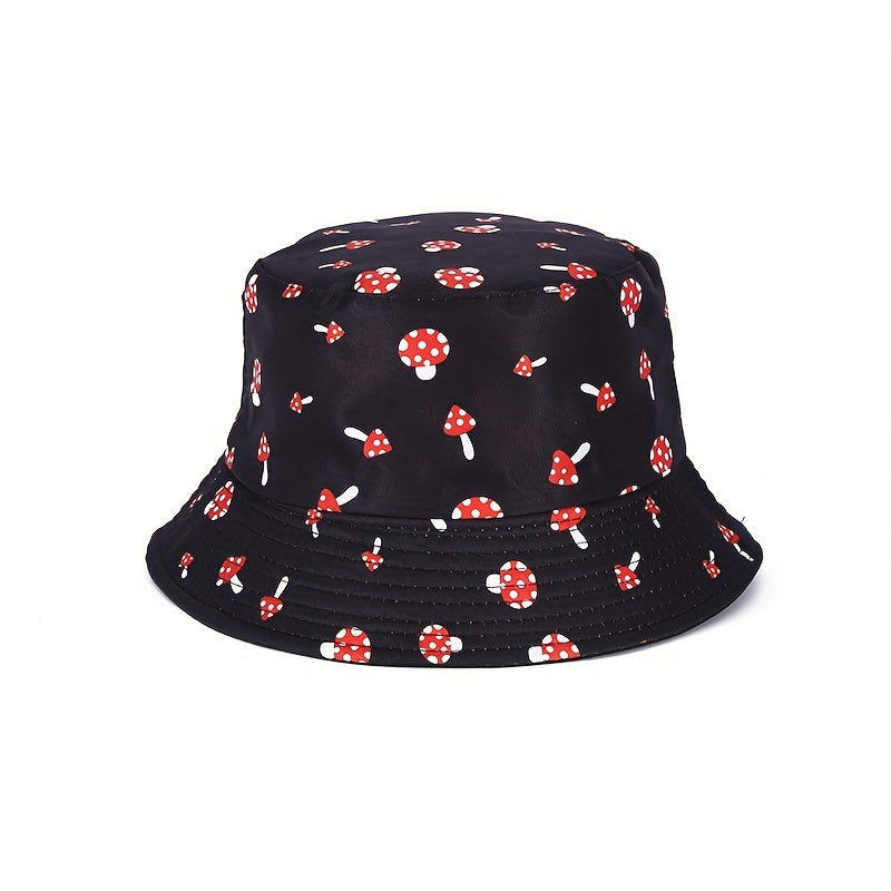 Men's Mushroom Print Reversible Fisherman Hat
