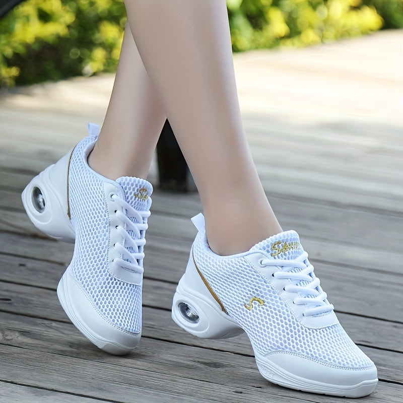Arch Support Non Slip Dance Shoes Flying Woven Air Cushion