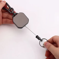 Heavy Duty Retractable Card Holder with Clip, Key Ring & Carabiner