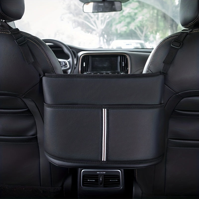 1pc Leather Car Handbag Holders Between Seats Organizer Bag
