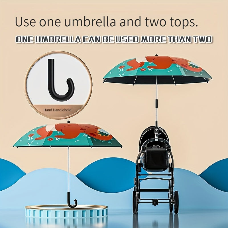 Baby Stroller Umbrella Sunshade Silver Plastic Umbrella