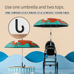 Baby Stroller Umbrella Sunshade Silver Plastic Umbrella