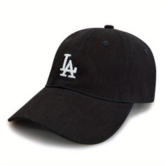 LA Embroidery Baseball Cap Solid Cotton Sun Hat Adjustable Lightweight Dad Hats