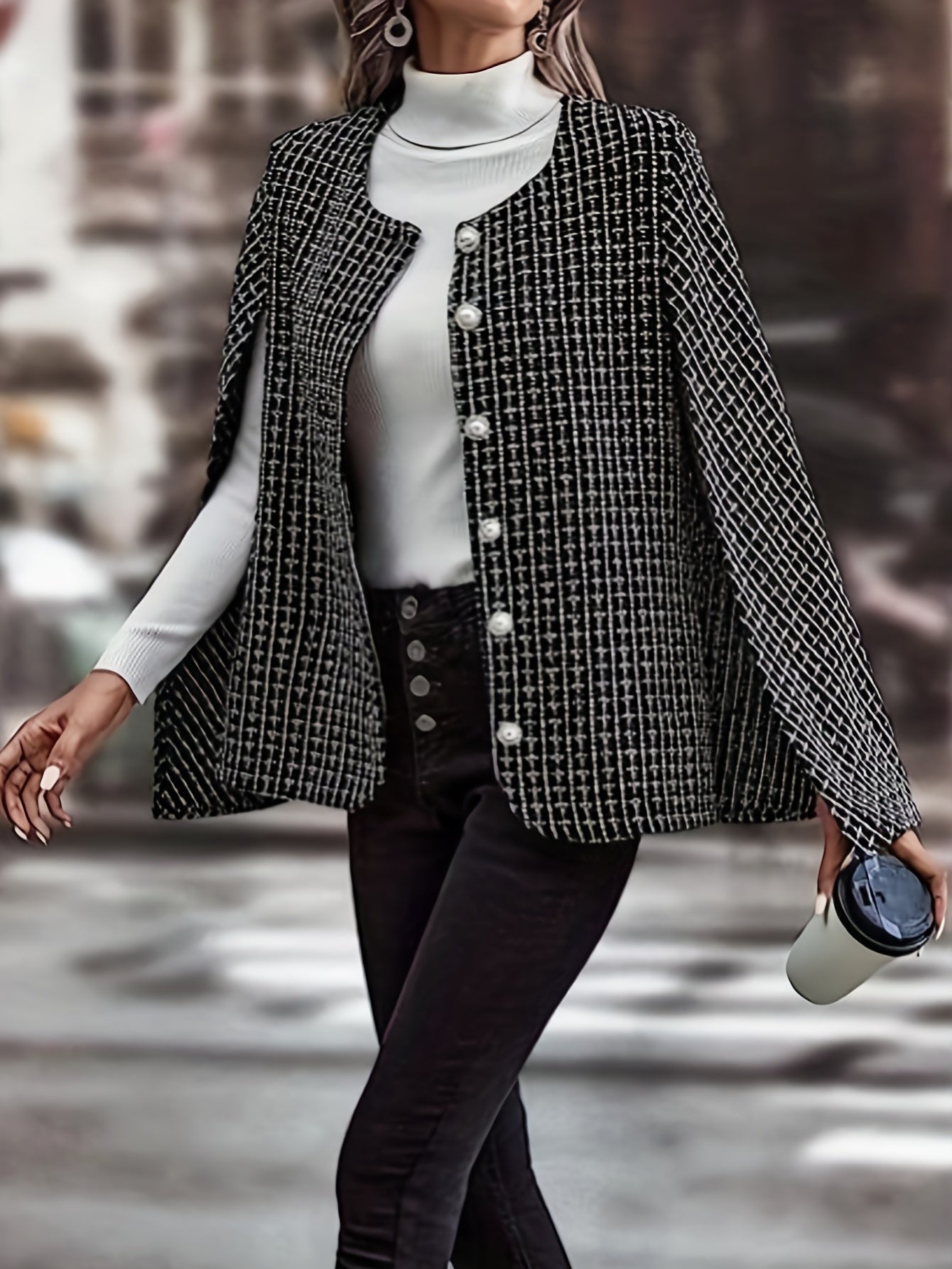 Long Sleeve Blazer Single Breasted Open Front Outerwear Women's
