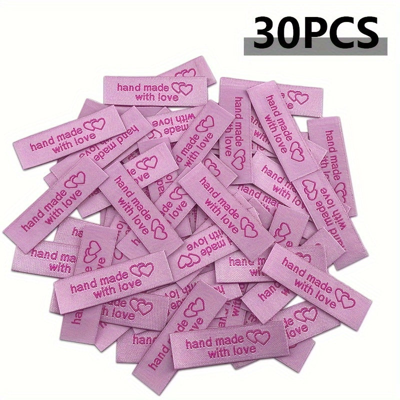 120pcs Personalized Woven Sewing Labels With Love for Clothing Garment