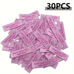 120pcs Personalized Woven Sewing Labels With Love for Clothing Garment