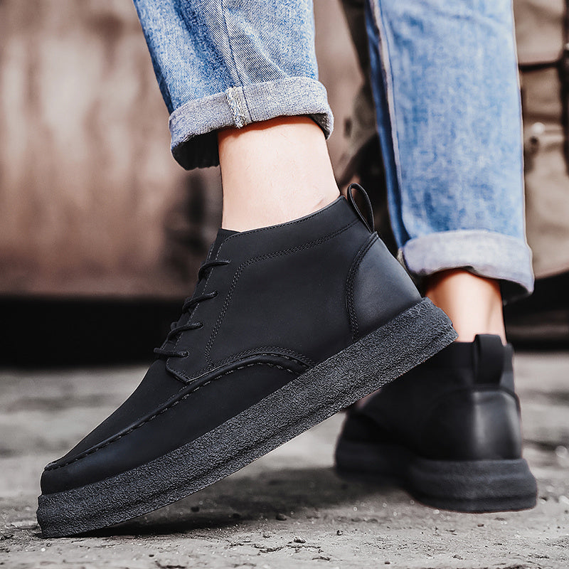 Men's PU Lace Up Short Boots for Winter