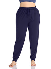 Sports Pants Women's Plus Solid Tie Elastic Waist Yoga Joggers
