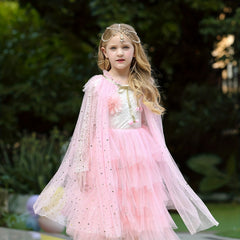 Girls Star Cloak Princess Shawl Cosplay Lace up Cloak