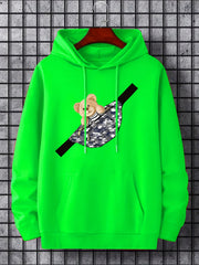 Men's Teddy Bear Print Hoodie & Crossbody Bag