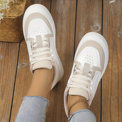 Women's Colorblock Casual Sneakers Low Round Toe Non slip Lightweight Shoes