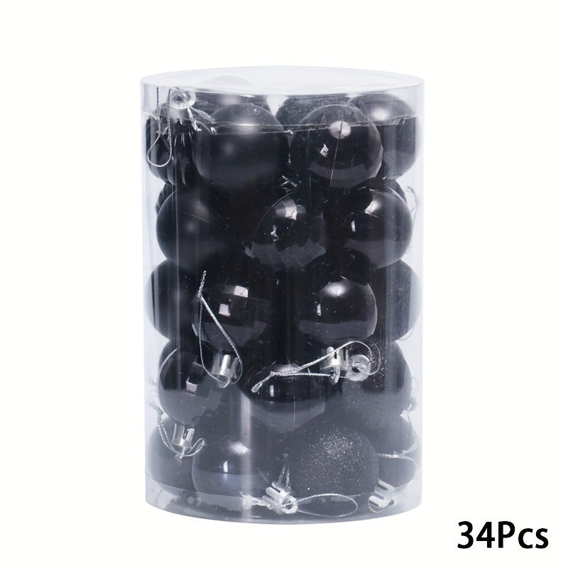 34pcs Christmas Balls Set Special Shaped Holiday Party Decoration
