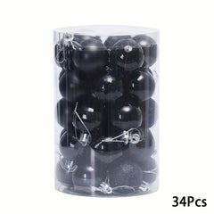 34pcs Christmas Balls Set Special Shaped Holiday Party Decoration