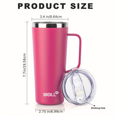 Mollcity 24oz Coffee Tumbler Insulated Mug Double Wall 304 Stainless Steel