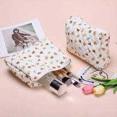 Bear Flower Makeup Bag Travel Toiletry Organizer