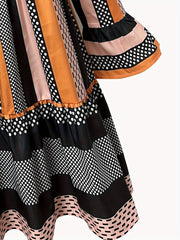 Women's Plus Colorblock Polka Dot Smock Dress