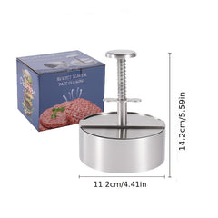Stainless Steel Hamburger Patty Mold Non Stick Round Meat Press