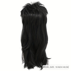 Men's Long Curly Hair Rock Costume Party Halloween Wig