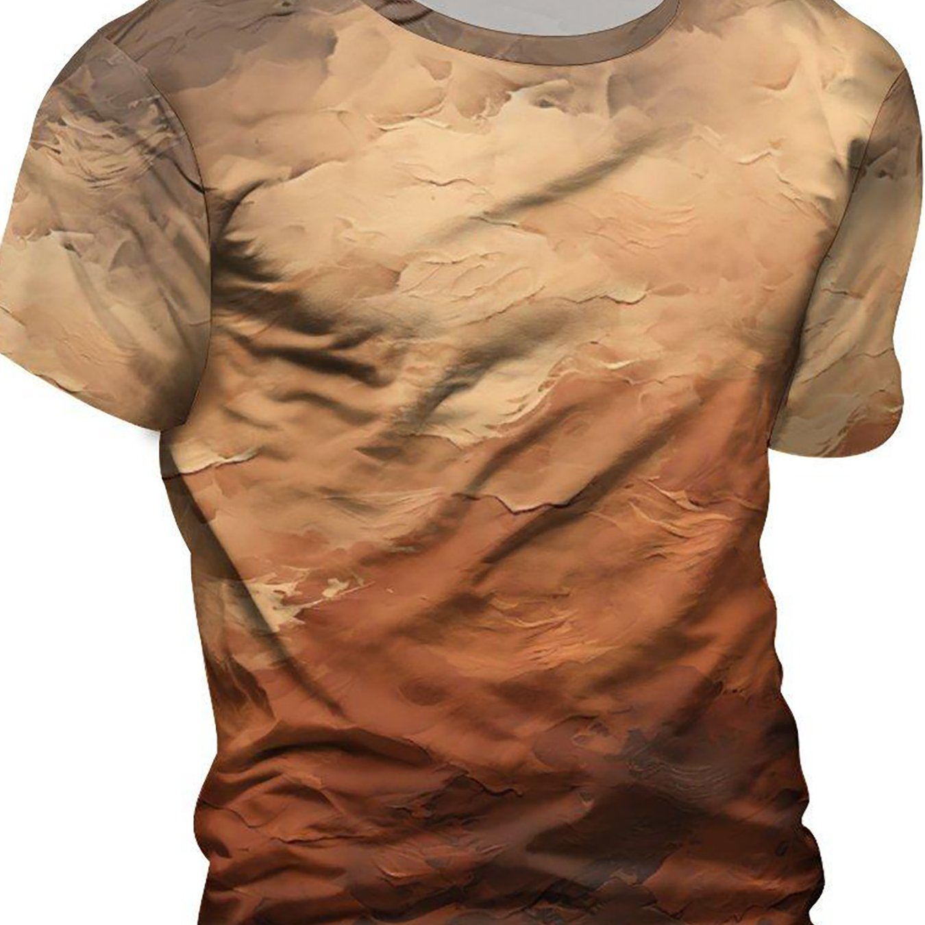 Men's Gradient Print Short Sleeve T-shirt for Summer