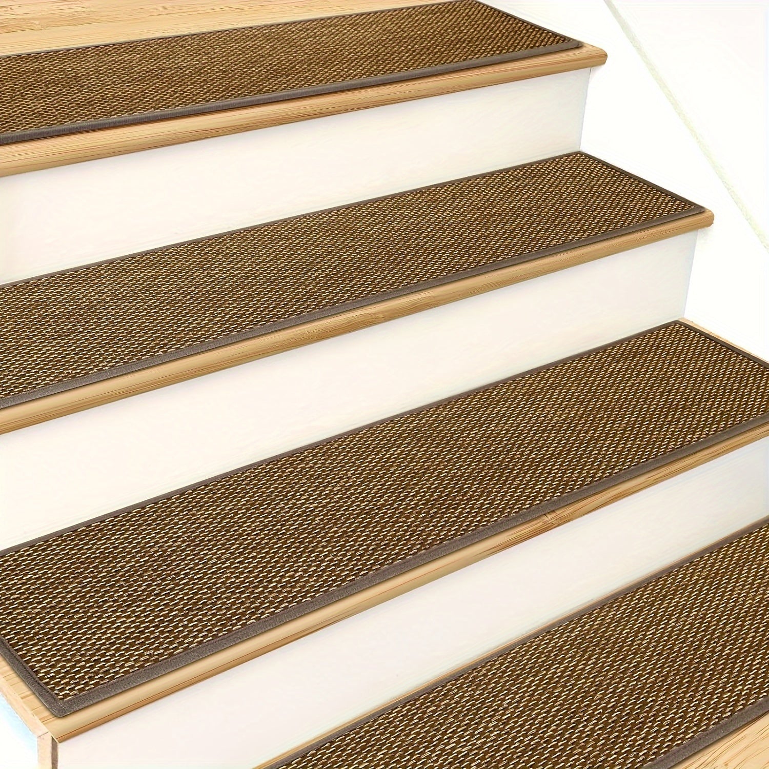Natural Linen Non Slip Stair Treads for Wooden Steps Indoor