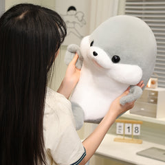 Adorable Seal Plush Toy in Lying Position Soft Plush Fabric 3 Colors