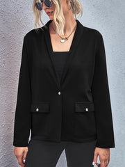 Women's V Neck Blazer with Square Pocket