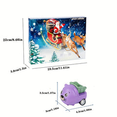 Christmas Countdown Calendar with 24 Surprise Animal Toy Cars