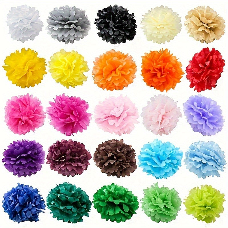 33 Colors 6pcs 10inch Paper Flower Wedding Birthday Christmas Year Paper Pompom