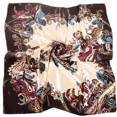Vintage Silk Scarf Thin Satin Large Shawl Head Wrap