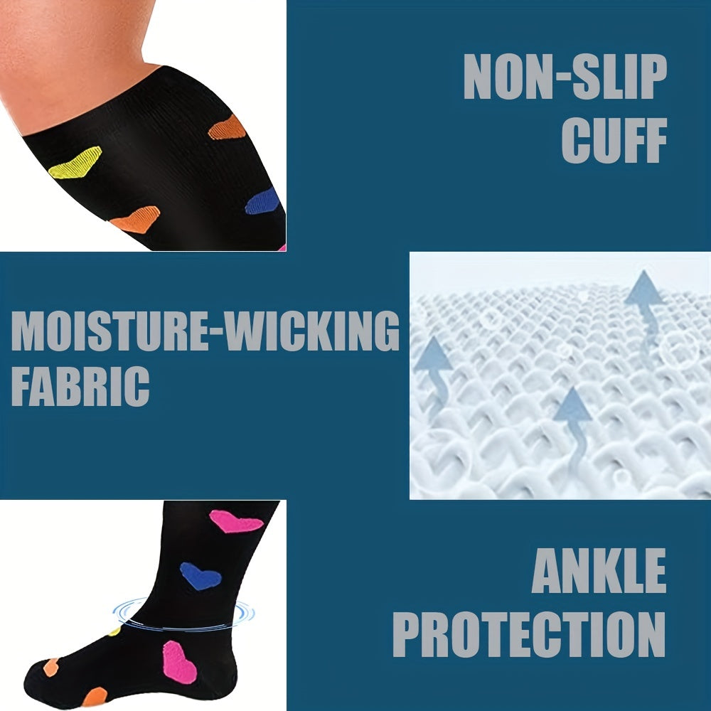 Copper Compression Socks 15-20mmHg Knee High Stockings for Wide Calf Men Women