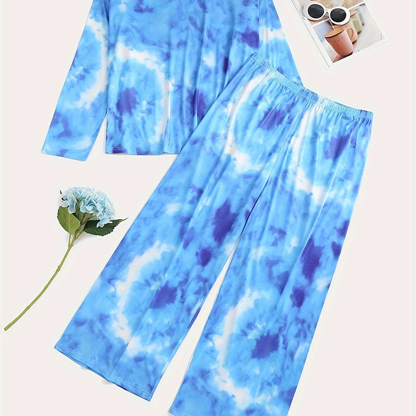 Tie Dye Long Sleeve Tee & Pants Loungewear Set