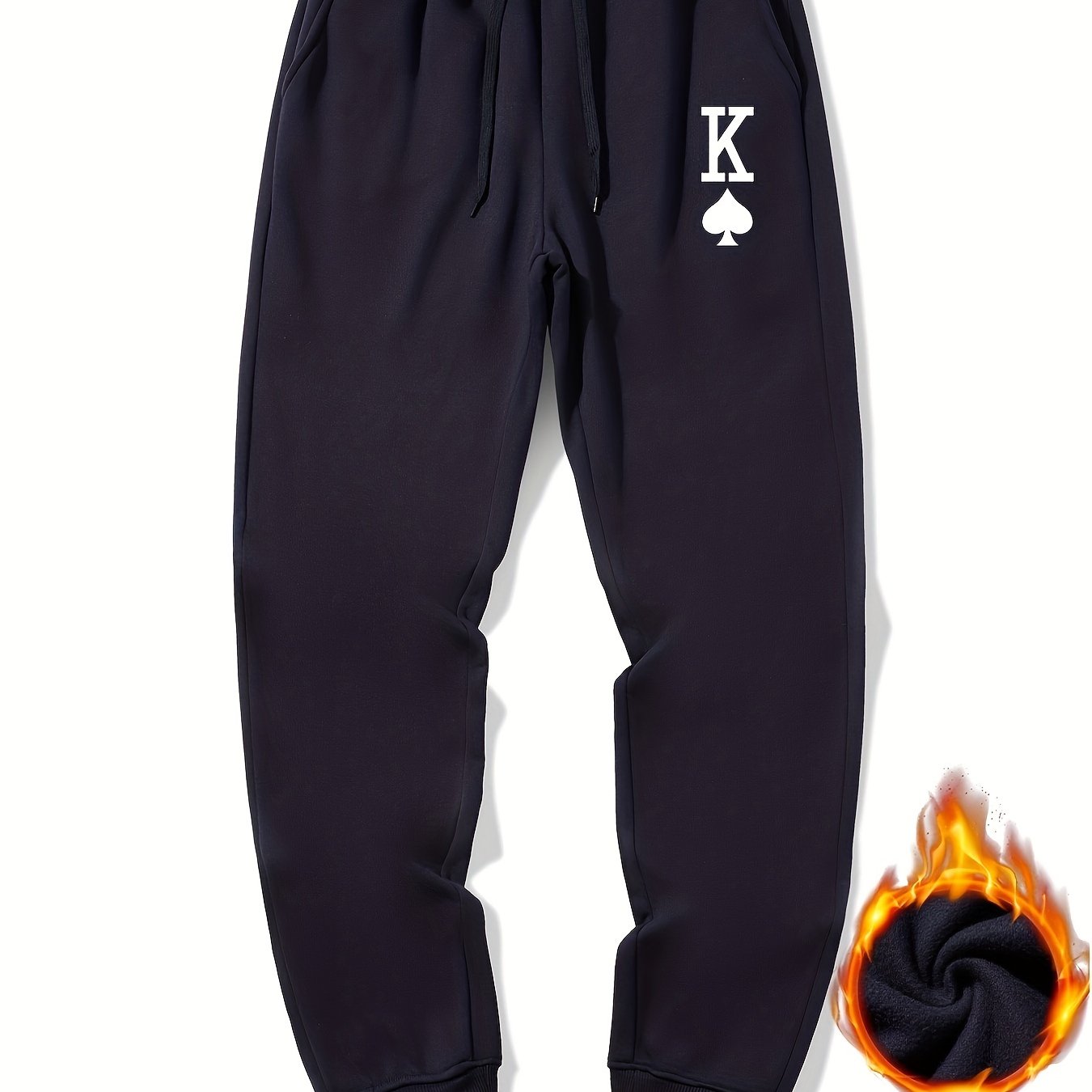 Spades King Joggers for Men - Stretch Graphic Drawstring Sweatpants