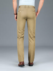 Men's Warm Thick Dress Pants - Solid Color Stretch Formal Business Pants