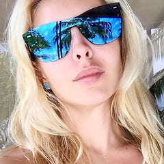 One Piece Frameless Cyberpunk Sunglasses for Women