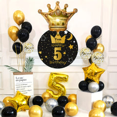 Mini Crown Foil Balloons Princess Prince Golden Air Ballon Wedding Birthday