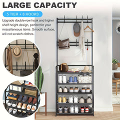 Thickened & Reinforced 59" Shoe & Hat Rack Clothes Rack