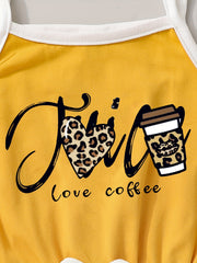 Leopard Heart Print Cami Romper Jumpsuit for Toddler Girls